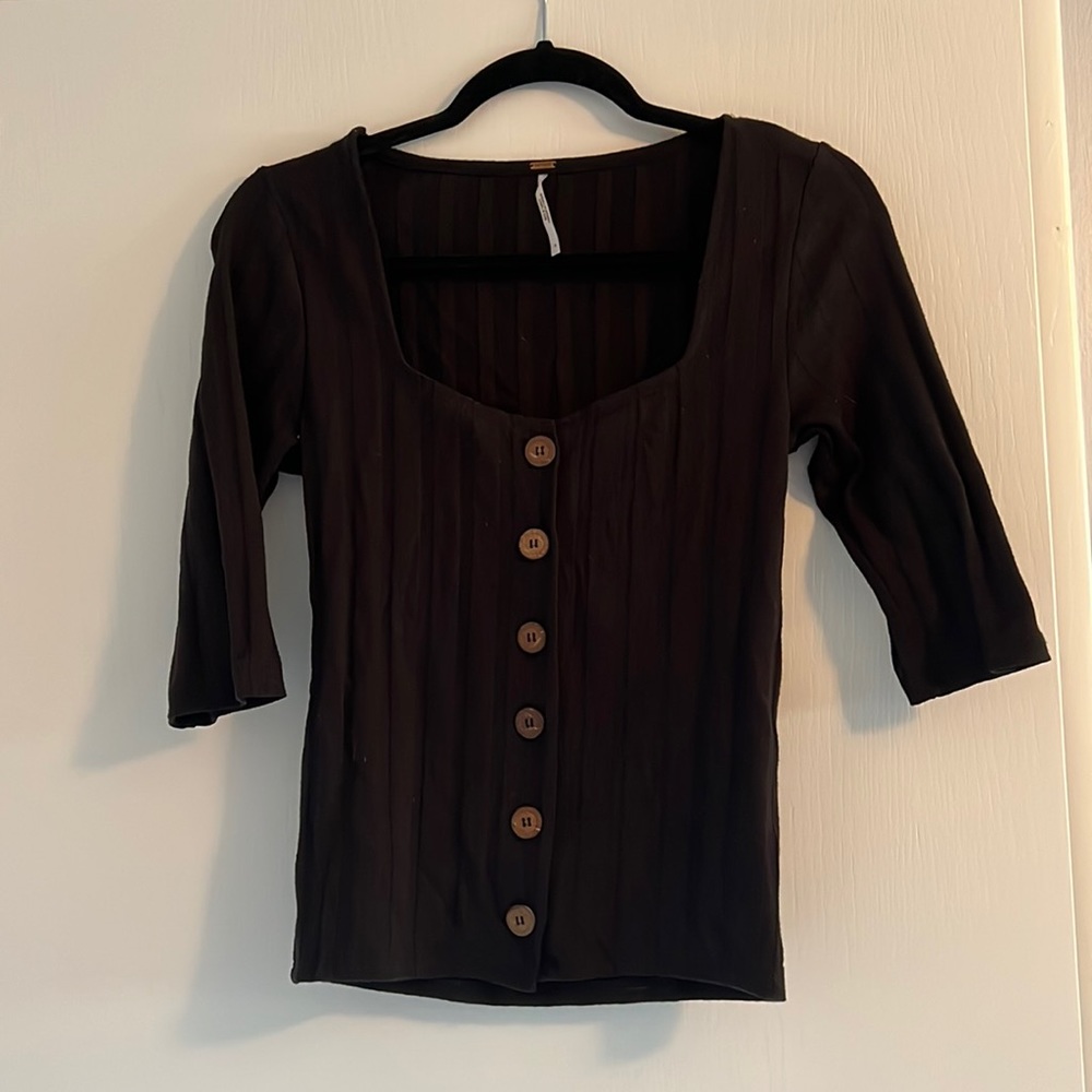 Free people black fitted top